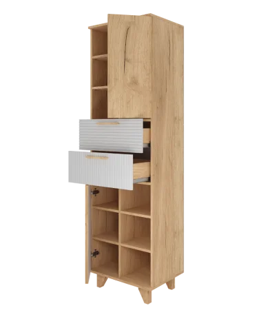 Стеллаж Ньерд дуб вотан/белый софт