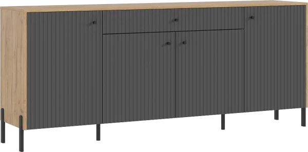 Комод Оливия (металл) дуб крафт/браш графит Комод Оливия (металл) дуб крафт/браш графит
