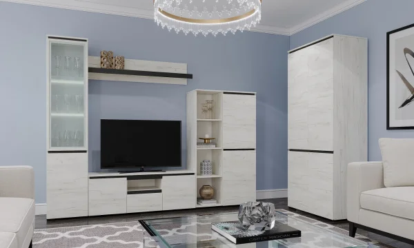 Буфет Гретта 2С дуб крафт белый/антрацит Буфет Гретта 2С дуб крафт белый/антрацит