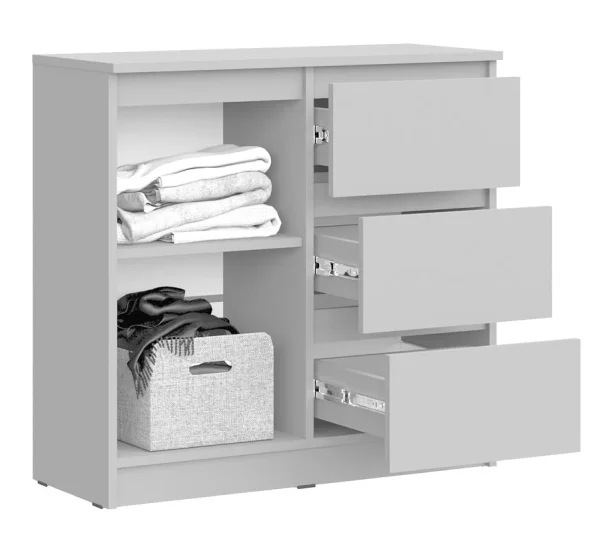 Комод Челси 800 (3 ящика 1 дверь) белый глянец Комод Челси 800 (3 ящика 1 дверь) белый глянец