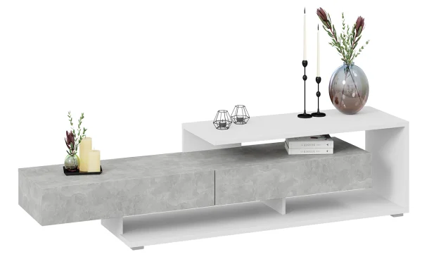 Тумба ТВ Монтана тип 4 белый/ателье светлый глянец Тумба ТВ Монтана тип 4 белый/ателье светлый глянец