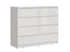 Комод Челси 8 ящиков белый/белый глянец