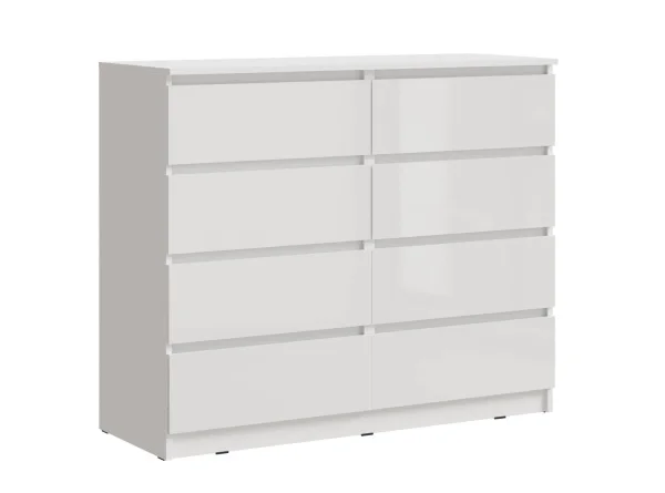Комод Челси 8 ящиков белый/белый глянец Комод Челси 8 ящиков белый/белый глянец