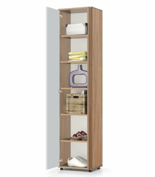 Шкаф бельевой П-5 дуб сонома/белый