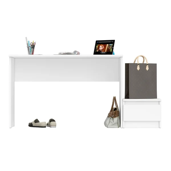 Комплект Мори Стол письменный МСП 1200.1 + Тумба ТПМ 400.1 белый