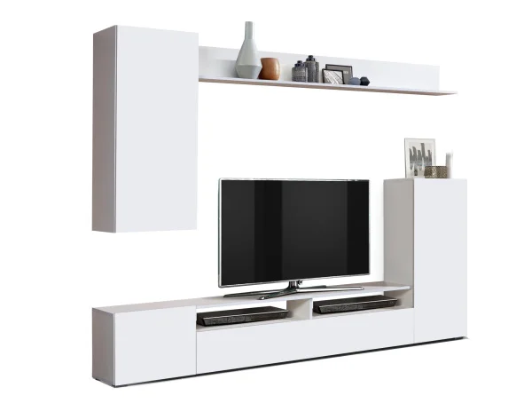 Стенка Прага-3 белый глянец