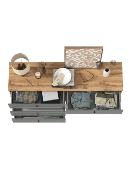 Комод Остин 16.240 серый графит/дуб крафт золотой Комод Остин 16.240 серый графит/дуб крафт золотой