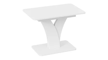 Стол обеденный раздвижной Люксембург тип 2 белый/стекло белое матовое