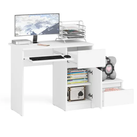 Комплект Мори Стол компьютерный МС-1 правый + Тумба ТПМ 400.1 белый