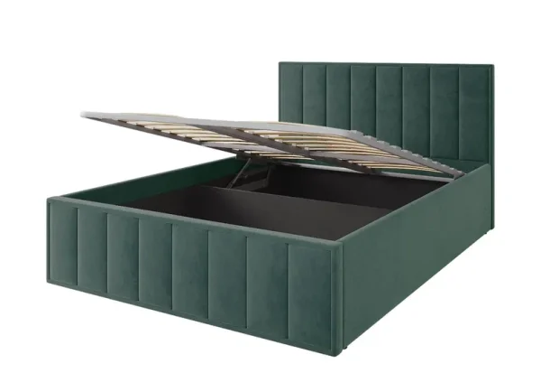 Кровать Лана 140х200 с подъемным механизмом, велюр зеленый софт Кровать Лана 140х200 с подъемным механизмом, велюр зеленый софт