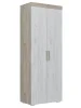 Шкаф 2-х дверный для белья Ольга-19 дуб крафт серый/дуб крафт белый