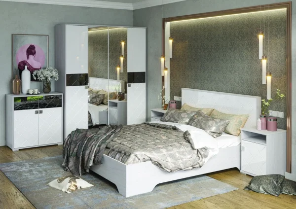 Комод Сальма КМ 021 анкор/белый глянец Комод Сальма КМ 021 анкор/белый глянец