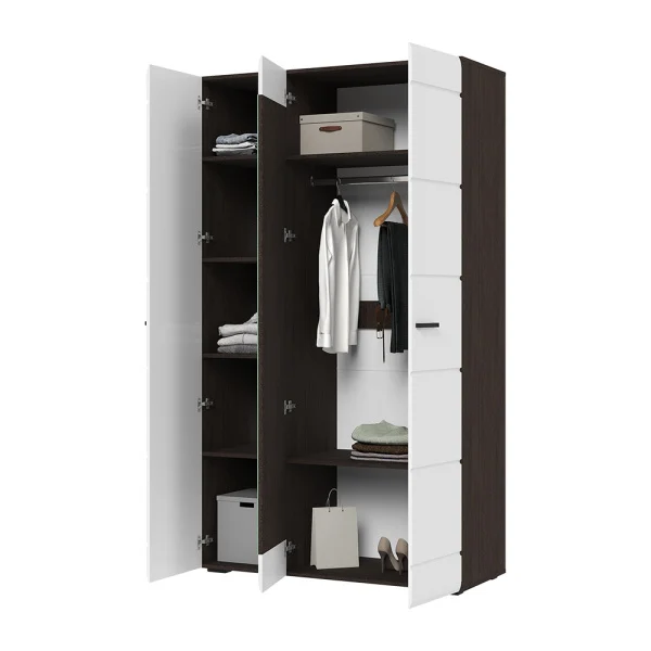 Шкаф 3-х створчатый Либерти ШК-03 венге/белый глянец