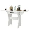 Стол обеденный раскладной с ящиком 6-02.120 белый