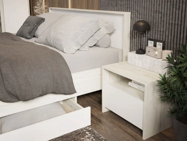 Модульная спальня Дублин дуб крафт белый/белый Модульная спальня Дублин дуб крафт белый/белый