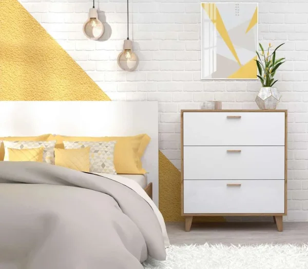 Комод Эго К-3 (НГ) дуб крафт золотой/белый глянец Комод Эго К-3 (НГ) дуб крафт золотой/белый глянец