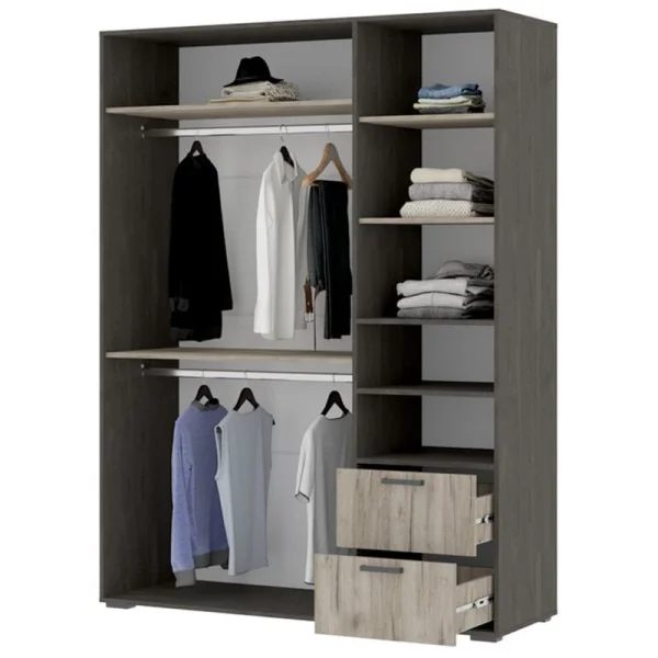 Шкаф 3-х створчатый Эдинбург ШК-03 железный камень/дуб крафт серый