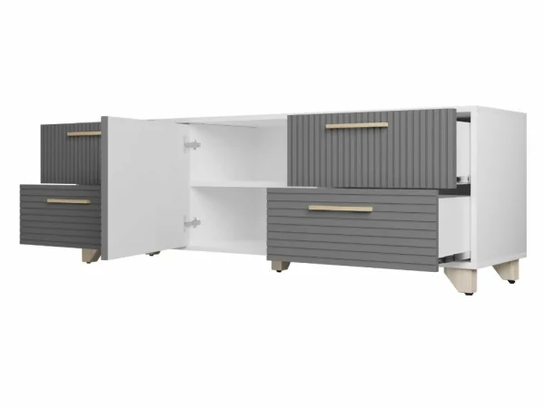 Тумба под ТВ со створкой Копенгаген белый/серый графит Тумба под ТВ со створкой Копенгаген белый/серый графит