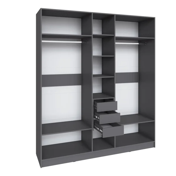 Шкаф Мадрид (2,0) с 3 ящиками внутри графит