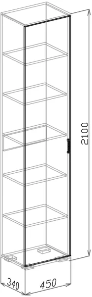 Пенал бельевой Оскар №4 венге/белый глянец.
