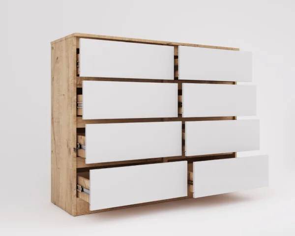 Комод Охта Лайт 1200.8 дуб вотан/белый Комод Охта Лайт 1200.8 дуб вотан/белый