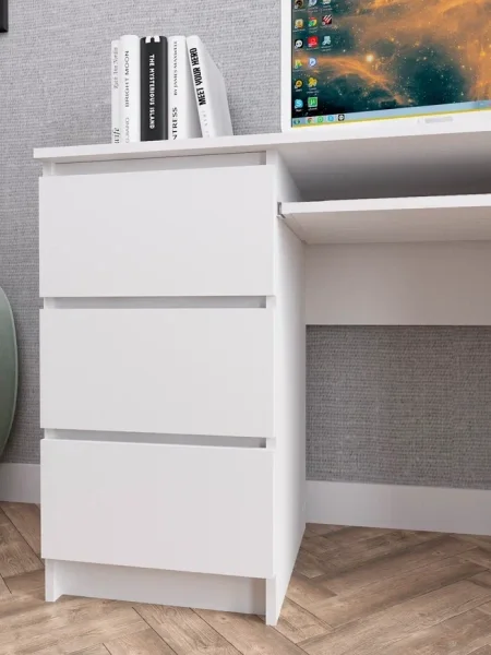 Стол письменный Мори МС-2 белый (6 ящиков)