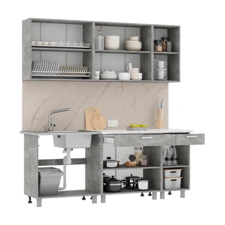 Кухня Денвер 2,0 белый/ателье светлое