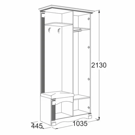 Прихожая Саша-16 белый/анкор светлый
