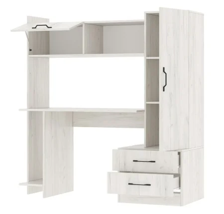 Стол компьютерный ПКС-7 дуб крафт белый