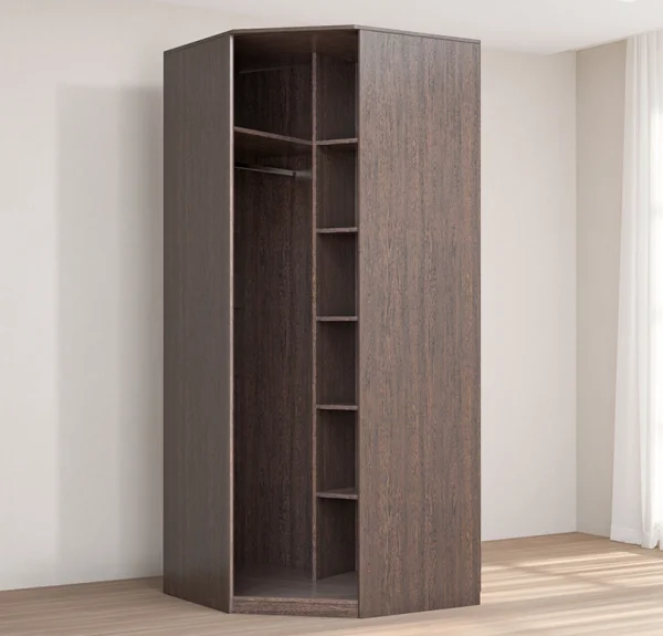 Шкаф угловой с зеркалом Кэт-4 венге/caiman темный