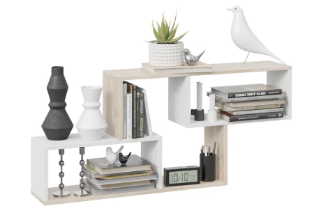 Полка настенная тип 4 дуб сонома/белый