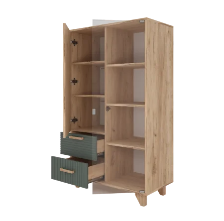 Шкаф-витрина Ньерд дуб вотан/можжевельник