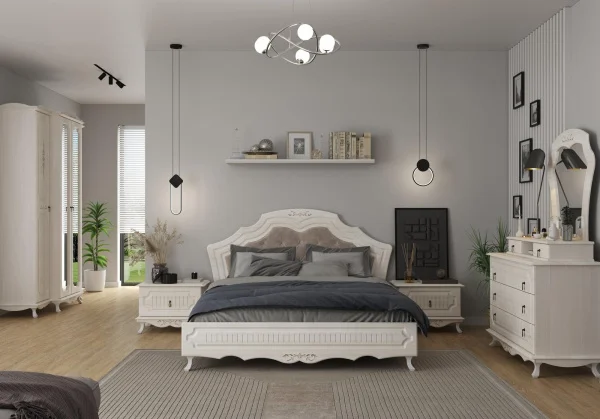 Кровать Кантри вудлайн кремовый/сандал белый Кровать Кантри вудлайн кремовый/сандал белый