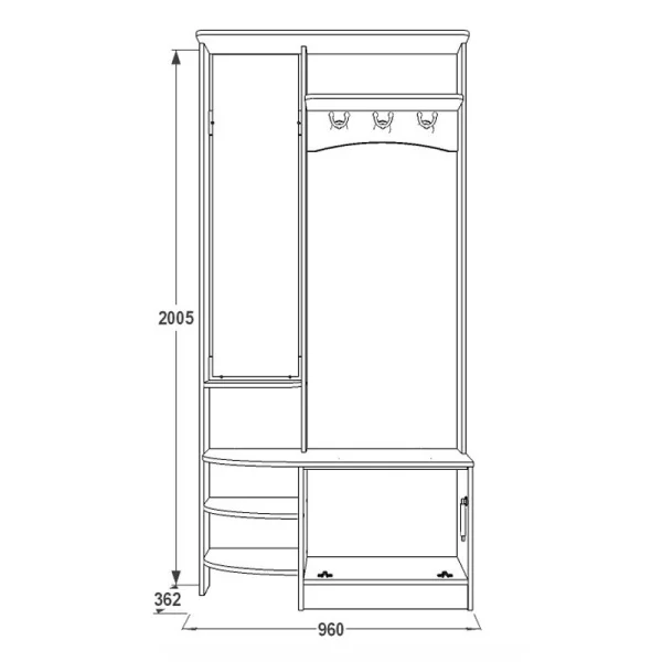 Прихожая Саша-13 ясень анкор темный/ясень анкор светлый Прихожая Саша-13 ясень анкор темный/ясень анкор светлый
