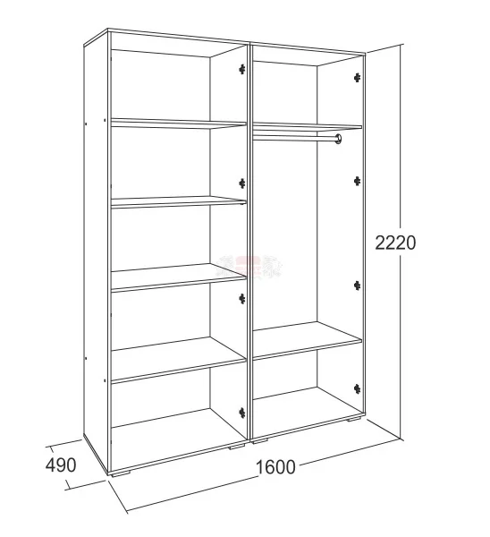 Шкаф 4-х дверный для одежды и белья Ольга-17 дуб крафт серый