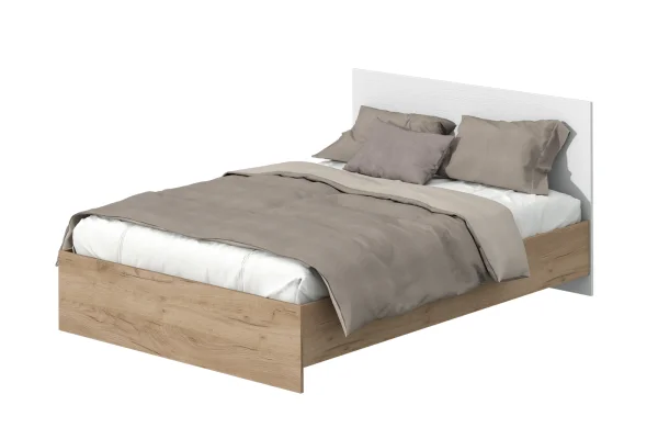 Кровать Эконом 1,4 дуб крафт золотой/белый