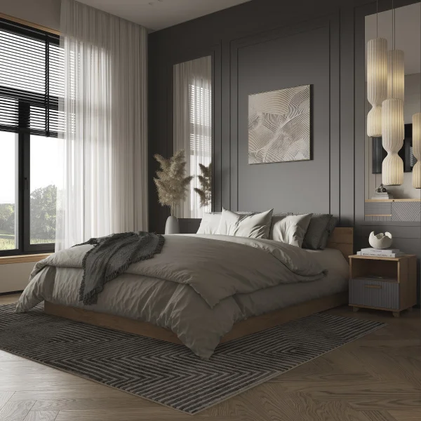 Тумба прикроватная Ньерд дуб вотан/черника Тумба прикроватная Ньерд дуб вотан/черника