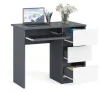 Стол компьютерный три ящика МС-6 графит/белый (правый)