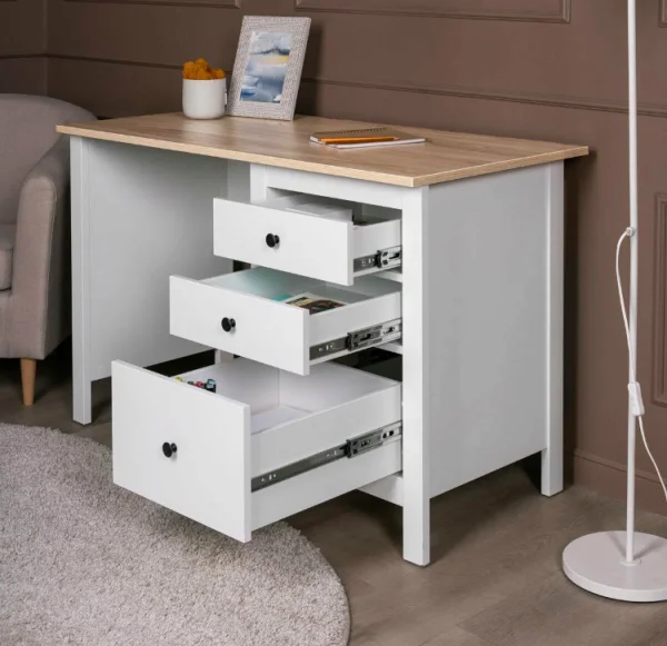 Стол письменный Сага белый/ясень