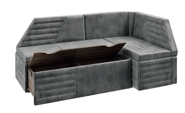 Скамья угловая со спальным местом Лондон дуб сонома трюфель, велюр серый Скамья угловая со спальным местом Лондон дуб сонома трюфель, велюр серый