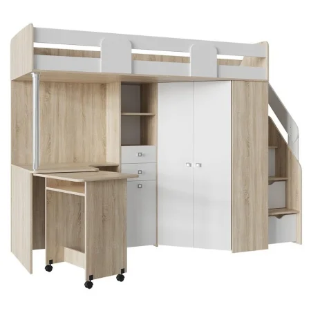 Кровать чердак Мийа дуб сонома/белый