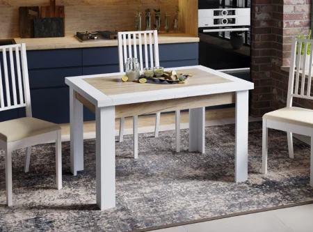 Стол раздвижной Хьюстон тип 4 белый/дуб крафт золотой