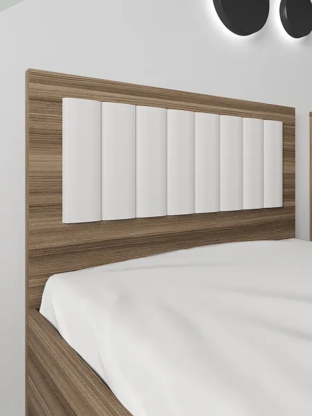 Кровать односпальная Роза 90 орех франклин/белый софт Кровать односпальная Роза 90 орех франклин/белый софт