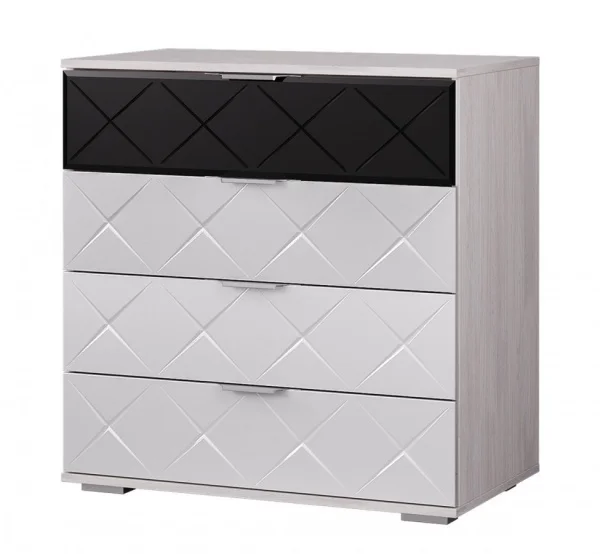 Комод Кимберли КМ-01 ясень белый/белый глянец Комод Кимберли КМ-01 ясень белый/белый глянец