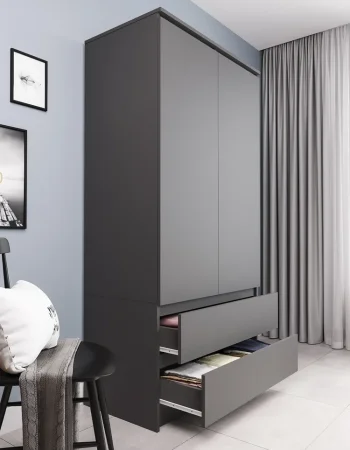 Шкаф двухдверный Мори МШ 900.1 графит