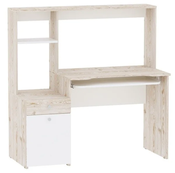 Стол компьютерный Комфорт 12.70 белый шагрень/винтаж