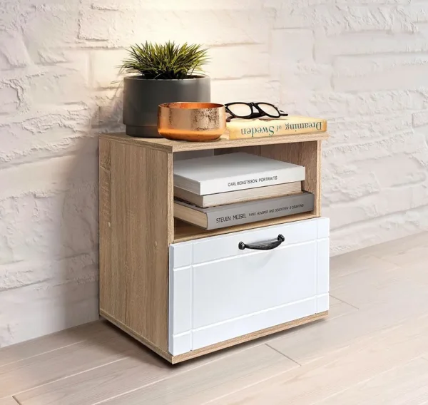 Тумба прикроватная ТПР-3 дуб сонома/белый Тумба прикроватная ТПР-3 дуб сонома/белый