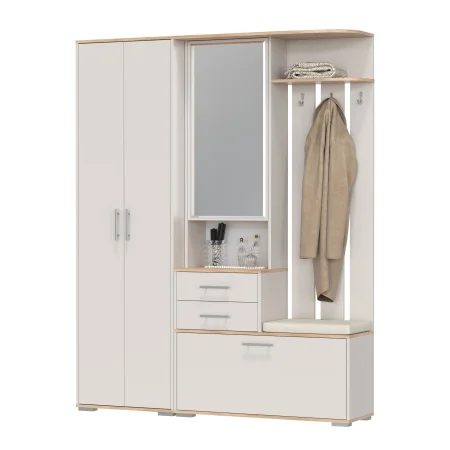 Модульная прихожая Домино дуб крафт золотой/кашемир серый