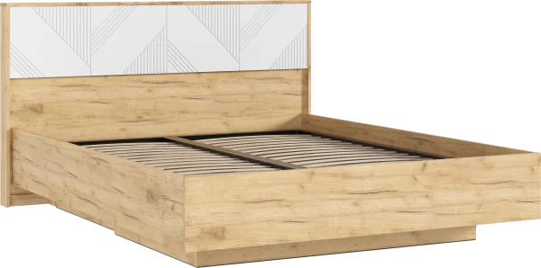 Кровать парящая Ирис 1,6 браш вайт/дуб крафт Кровать парящая Ирис 1,6 браш вайт/дуб крафт