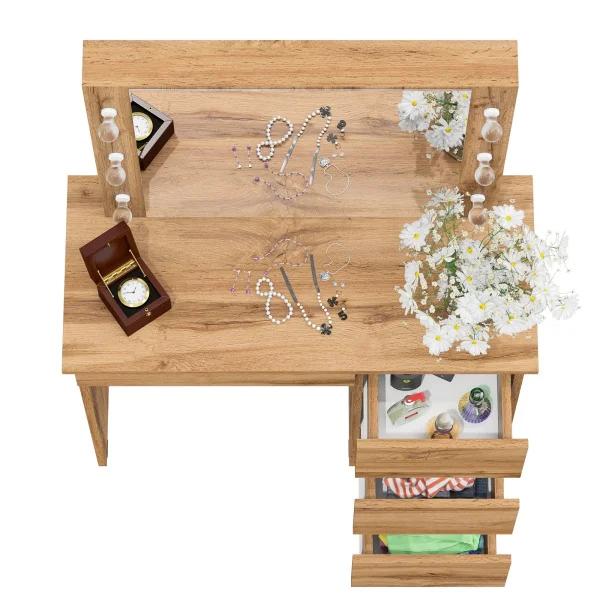 Стол косметический с подсветкой Сура дуб вотан Стол косметический с подсветкой Сура дуб вотан